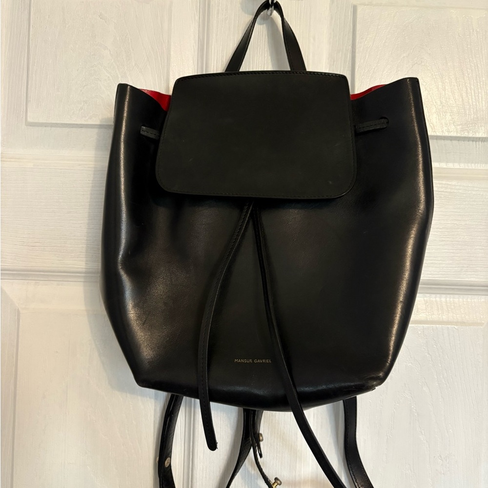 Mansur Gavriel Black Leather Backpack